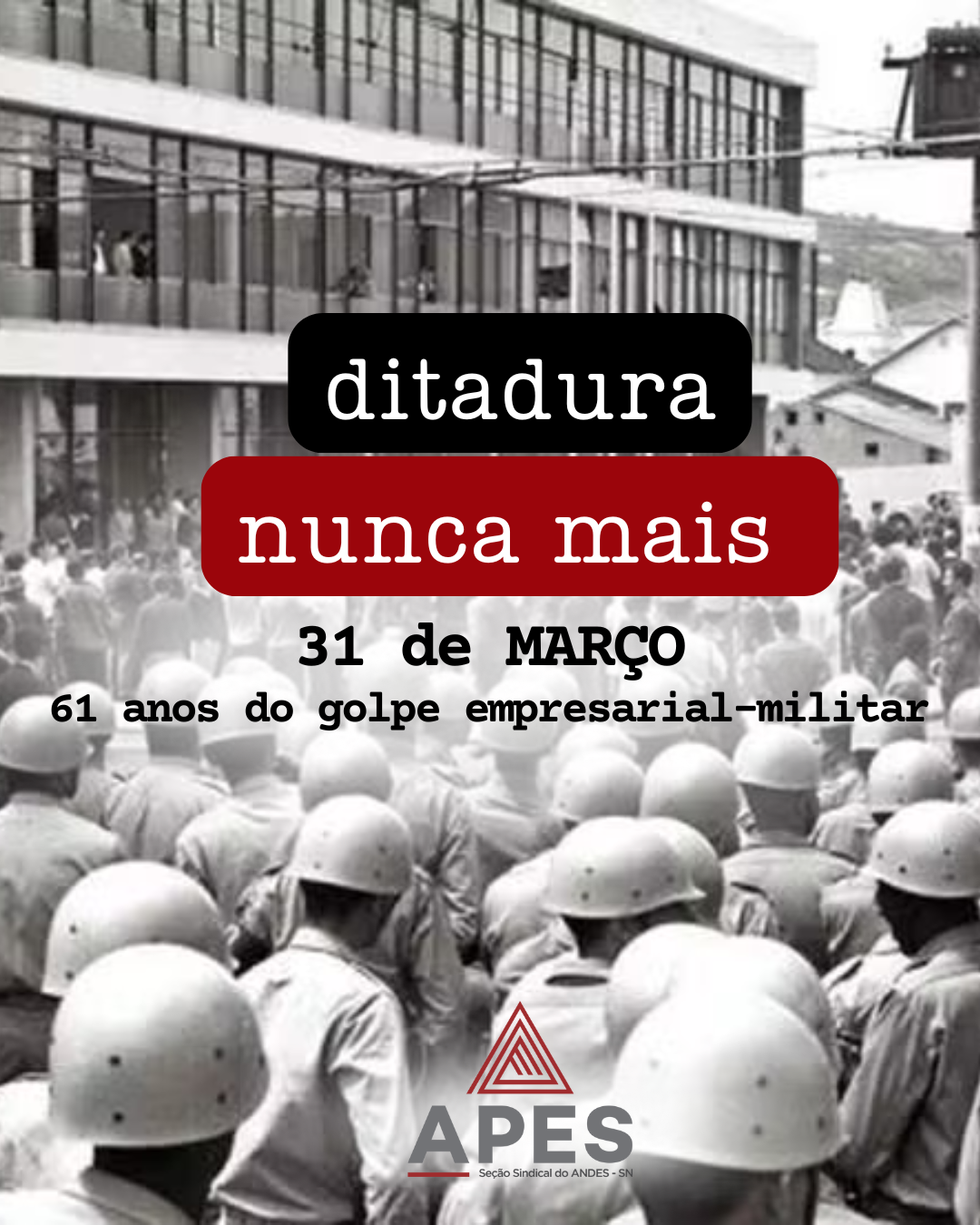 Leia mais sobre o artigo 31 anos do Golpe: Ditadura Nunca Mais!