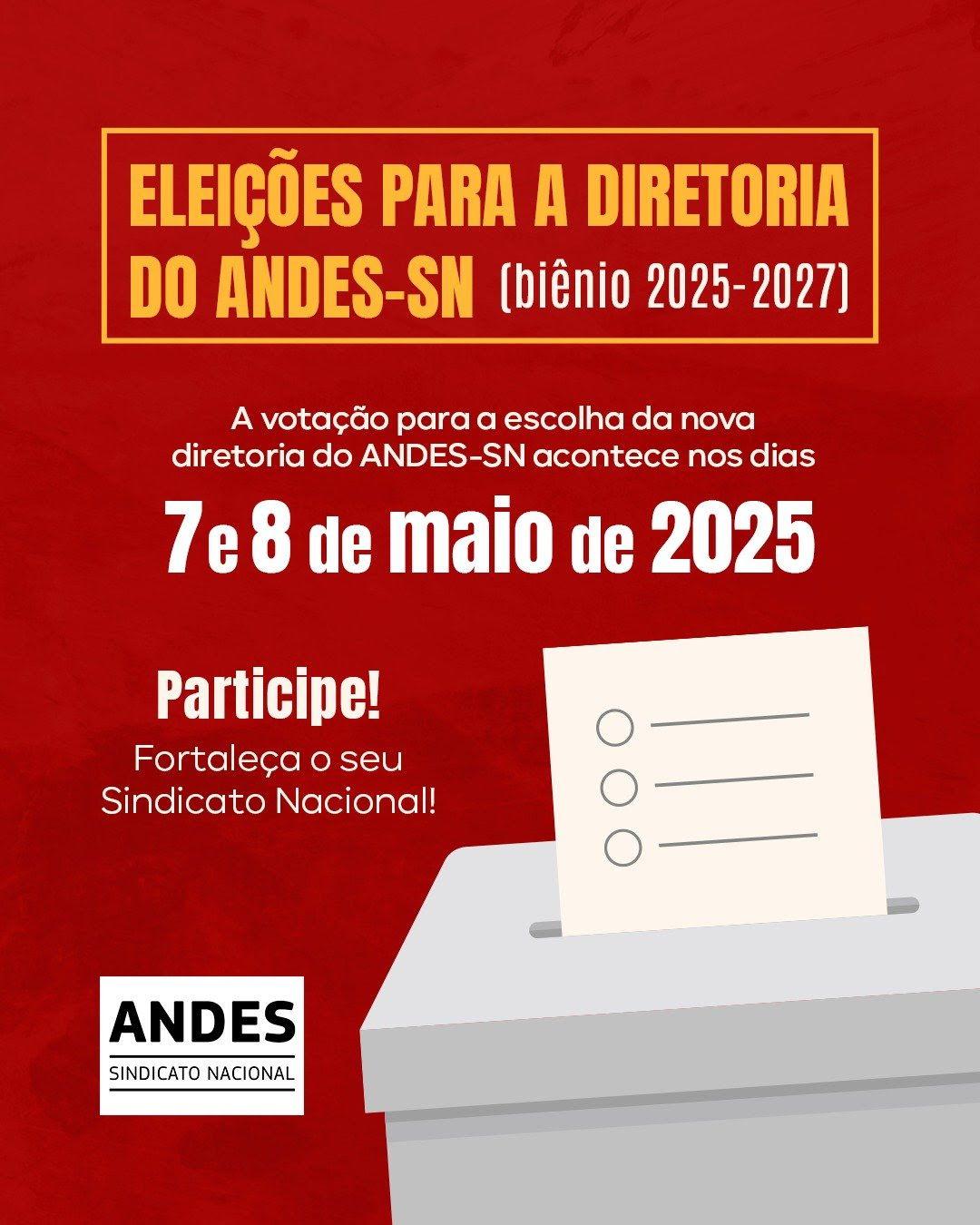 Leia mais sobre o artigo Comissão Eleitoral do ANDES-SN delibera pela apresentação da nominata da Chapa 4,  sub judice