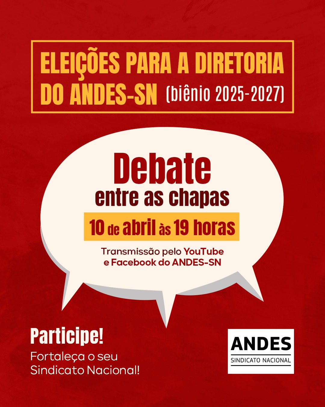 Leia mais sobre o artigo Eleição ANDES-SN: Debate entre as chapas será dia 10 de abril; confira as regras