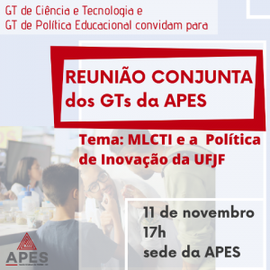 Read more about the article APES convida para reunião conjunta dos GTs