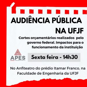 Read more about the article UFJF realiza Audiência Pública para debater cortes orçamentários nesta sexta-feira