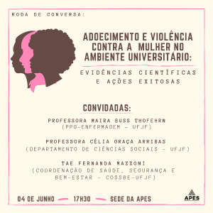 Read more about the article Adoecimento e violência contra mulher é pauta da próxima Roda de Conversa